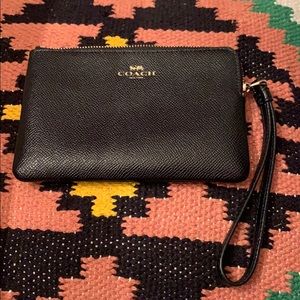 saffiano leather Coach wristlet